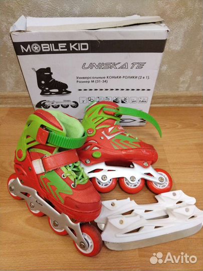 Коньки ролики 2в1
