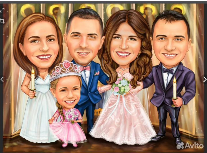 Портрет по фото на холсте