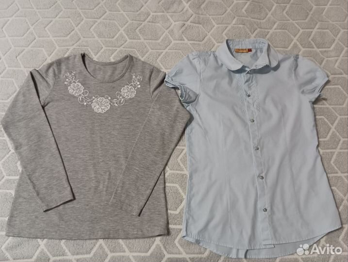 Блузки школьные + кофточка 140 пакетом