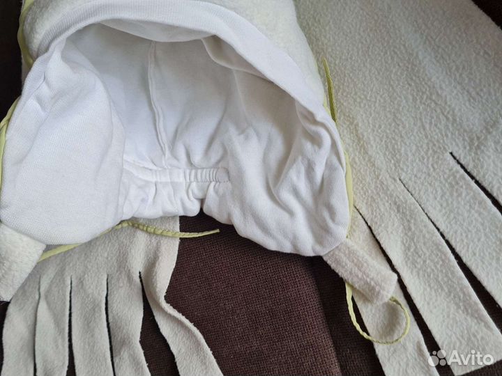 Детская шапка+шарфик осенне-весенняя на 1 год