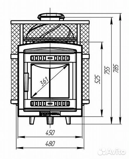 Чугунная печь для бани