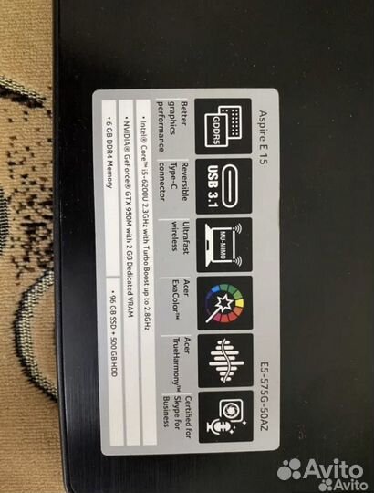 Ноутбук Acer e5-575g-74cq