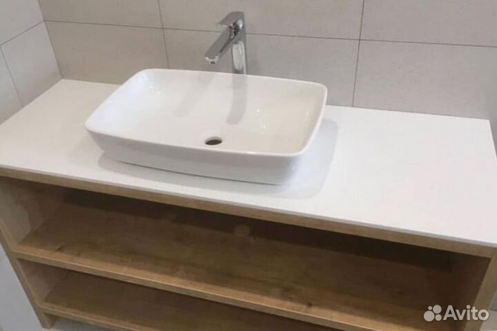 Столешница для ванной из искуственного камня