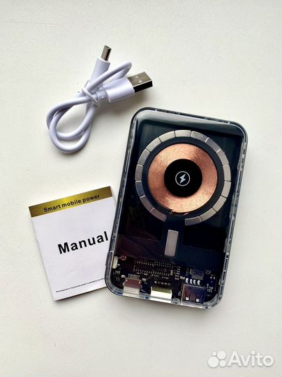 Прозрачный Power Bank с беспроводной зарядкой