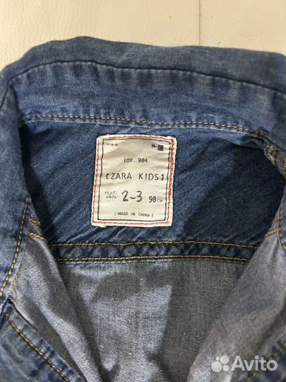 Джинсовая рубашка детская zara