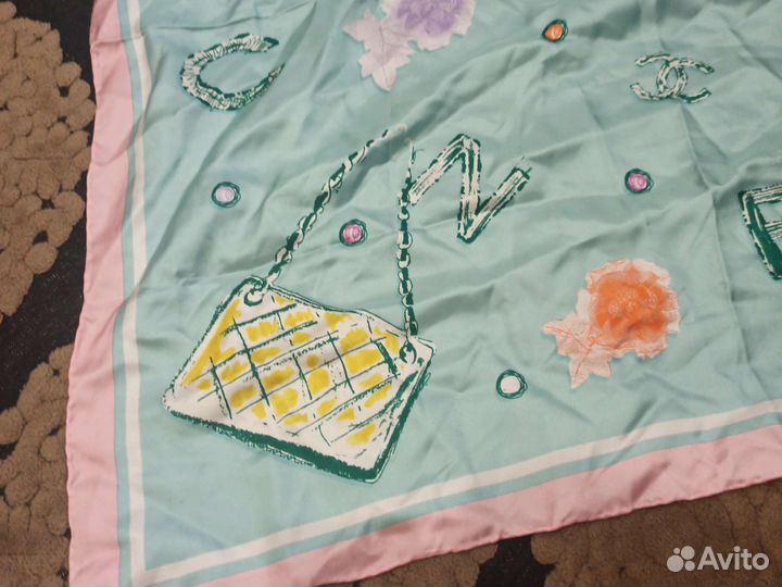 Платок chanel 95cm twill silk италия