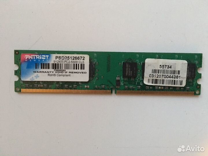 Оперативная память Patriot 512 mb CL5