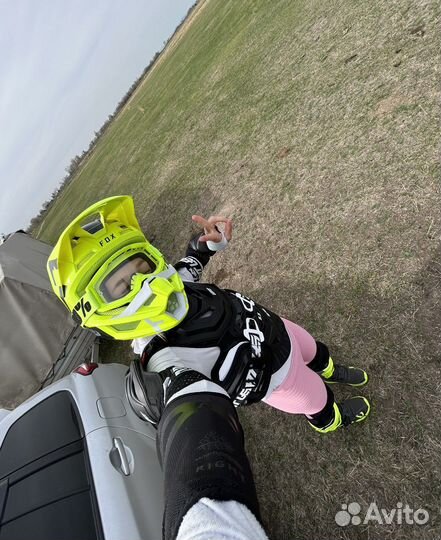 Шлем для мотокросса fox V1 Skew Helmet Neon