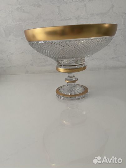 Ваза для фруктов на ножке хрусталь