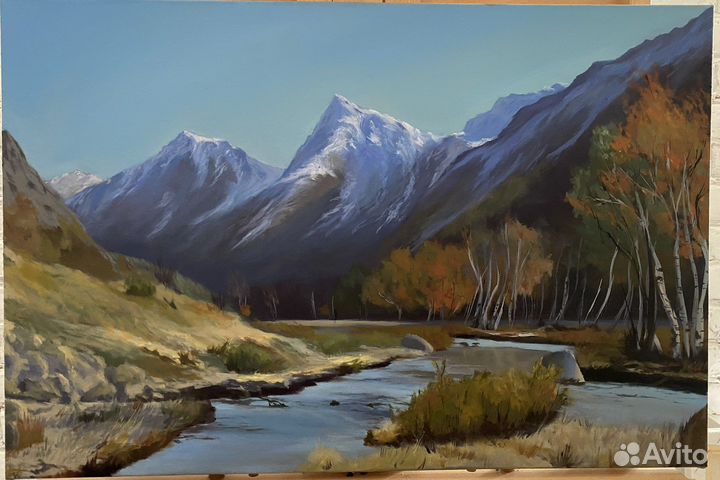 Картина маслом 40*60 см горный пейзаж