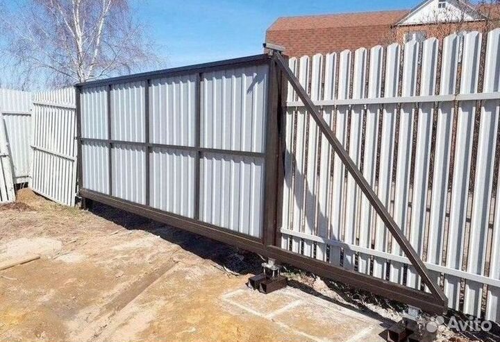 Откатные ворота с монтажом и фундаментом под ключ