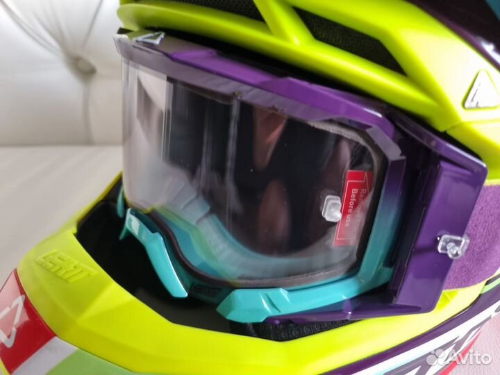 Мотошлем Leatt Moto 8.5 Helmet Kit Neon + очки