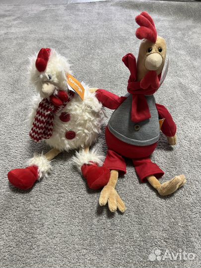 Пасхальные игрушки курочки (петух и курица)