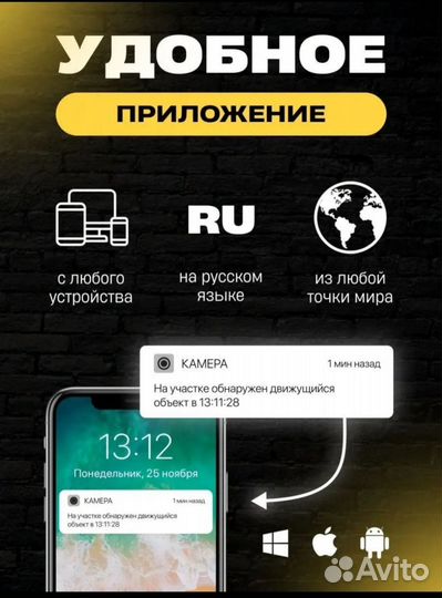 4g Wi-Fi видеокамера поворотная с sim