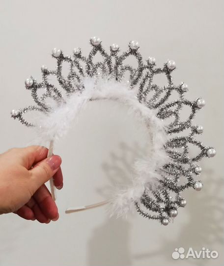 Ободок снежинка снегурочка