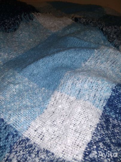 Шарф палантин плюш + шерсть