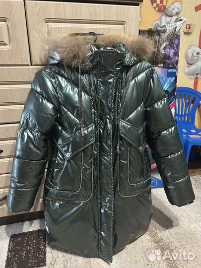 Пуховик для девочки 140см