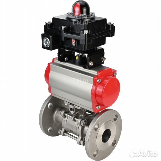 Кран шаровой DN.ru BV3232P(3pc) -FP-F-ISO-H Ду32 Ру40, трехсоставной полнопроходной фланцевый, нержа