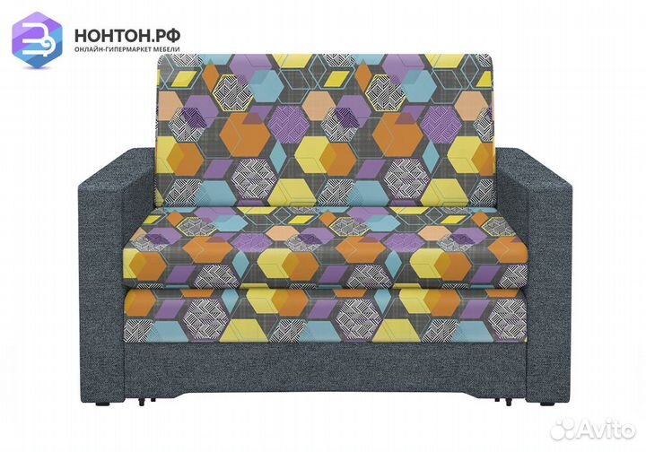 Диван выкатной Виктория-5 с узором серый