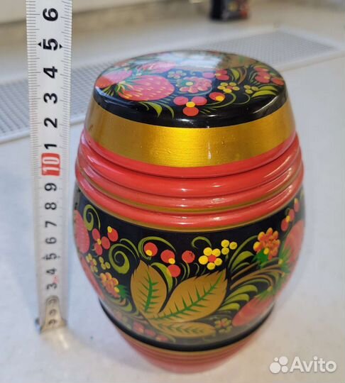 Горшок-бочонок дерево. Хохлома