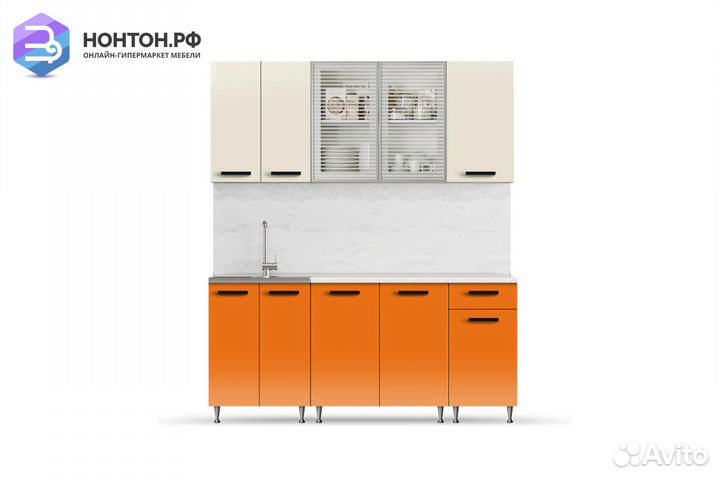 Кухня Рио-1 1.8м бежевый / манго