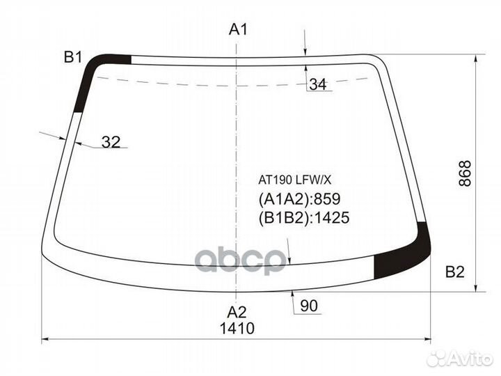 Стекло лобовое toyota carina 92-96 AT190 LFW/X XYG