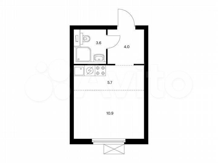 Квартира-студия, 24,2 м², 22/24 эт.