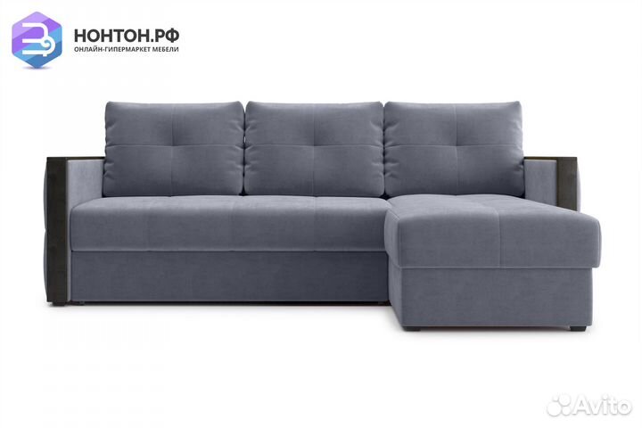 Диван угловой дельфин Инсайд темно-серый