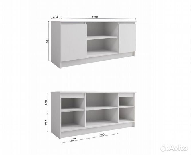 Тумба под тв белый и темный 1200.1 Графит