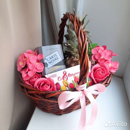 Корзина съедобная вкусный подарок учителю