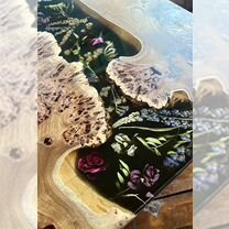 Консольный столик из карагача и эпоксидной смолы с, Белорецк