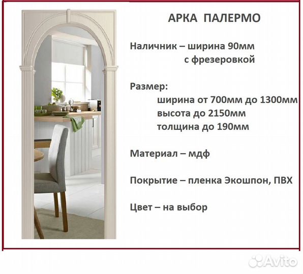 Арка межкомнатная палермо
