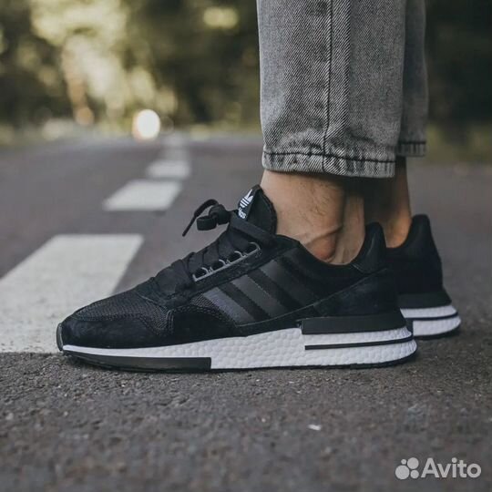 Кроссовки Adidas ZX 500 RM Black White (41-45)