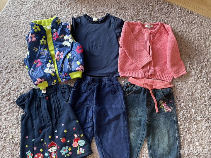 Пакет вещей девочке 12-18 мес, 86 рпзмер, на весну