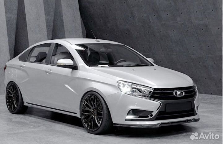 Сплиттер переднего бампера на LADA vesta