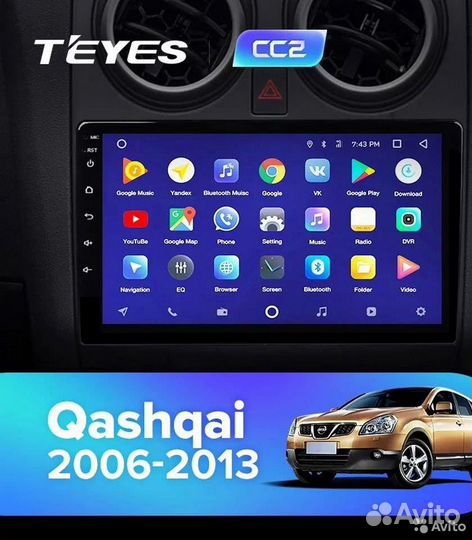 Магнитола Nissan Qashqai J10 Teyes 1/16