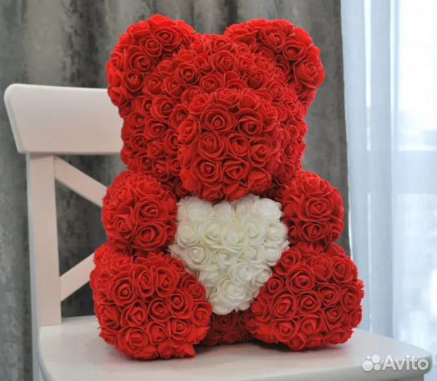 Мишка из роз 40 см