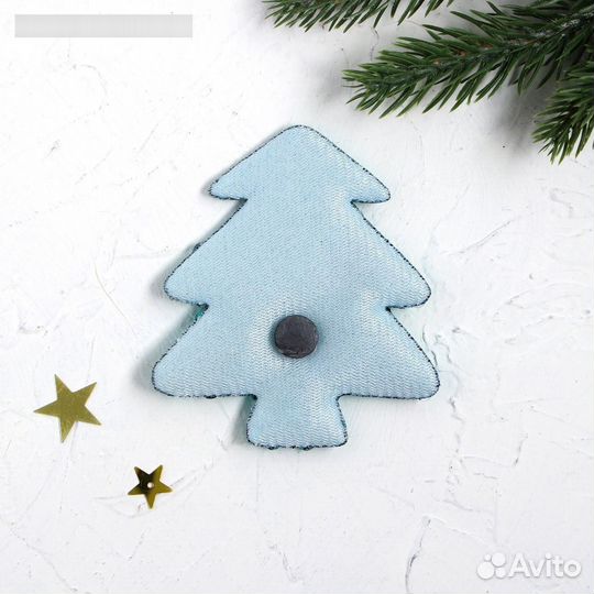 Магнит ёлка зеленая с пайетками 15 шт