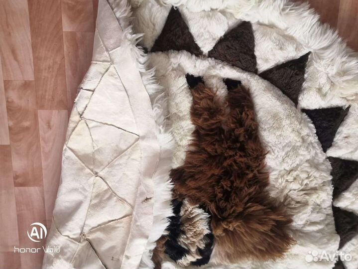 Ковёр Перу лама альпака натуральный мех d 1,30