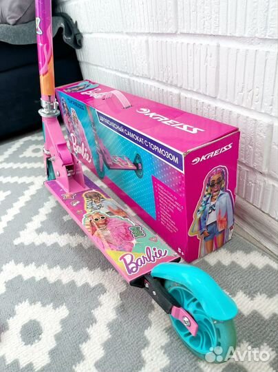 Самокат для девочки детский barbie