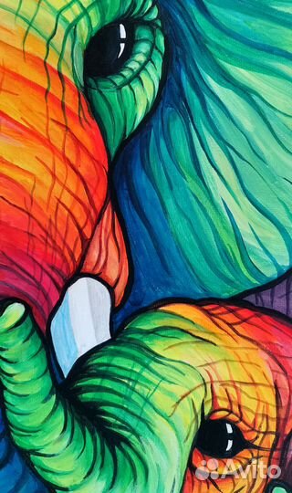 Интерьерная картина слоники