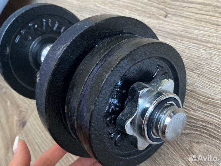 Гантеля разборная общим весом на 10 кг