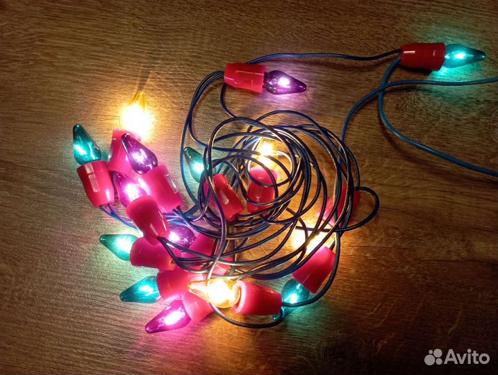 Гирлянда СССР ег Капелька с цветными лампочками