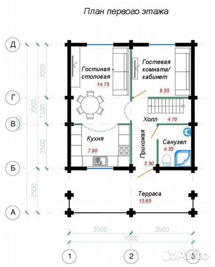 Дом Зенит 100м2 под заказ на вашем участке