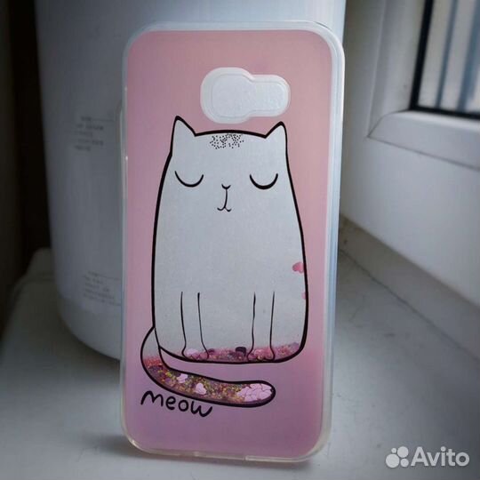 Жидкий чехол на самсунг гэлакси A5 с кошкой