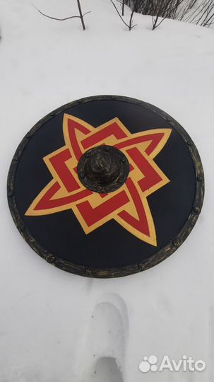 Щит викинга или щит русича, ручная работа, дерево