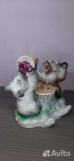 Фарфор статуэтка Мишки сладкоежки лфз