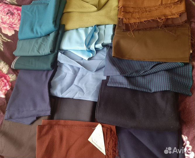 Ткань СССР с содержанием шерсти и отрезы х/б