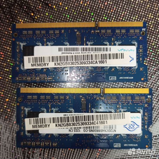 Оперативная память ddr 3. Две платы по 2 Gb