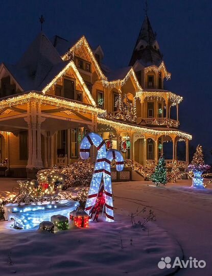 Новогоднее украшение домов